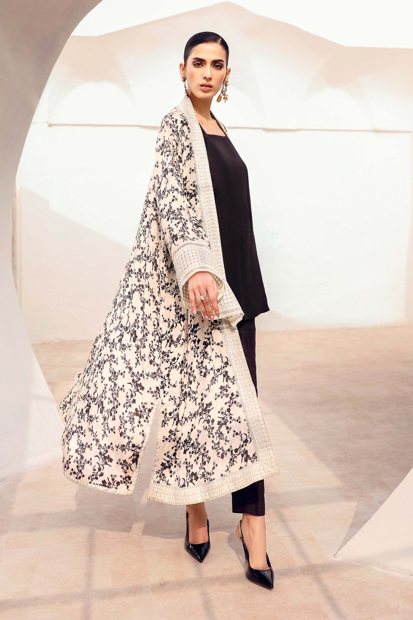 3 Piece Embroidered Bamberg Raw Silk Suit