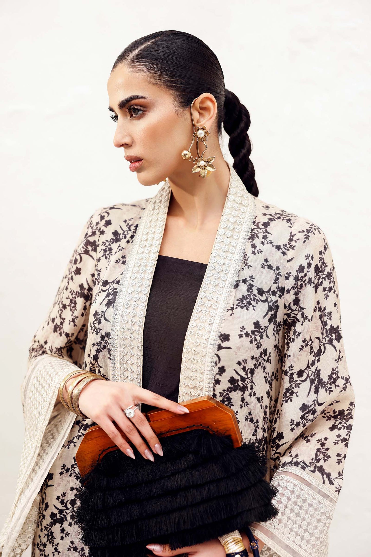 3 Piece Embroidered Bamberg Raw Silk Suit