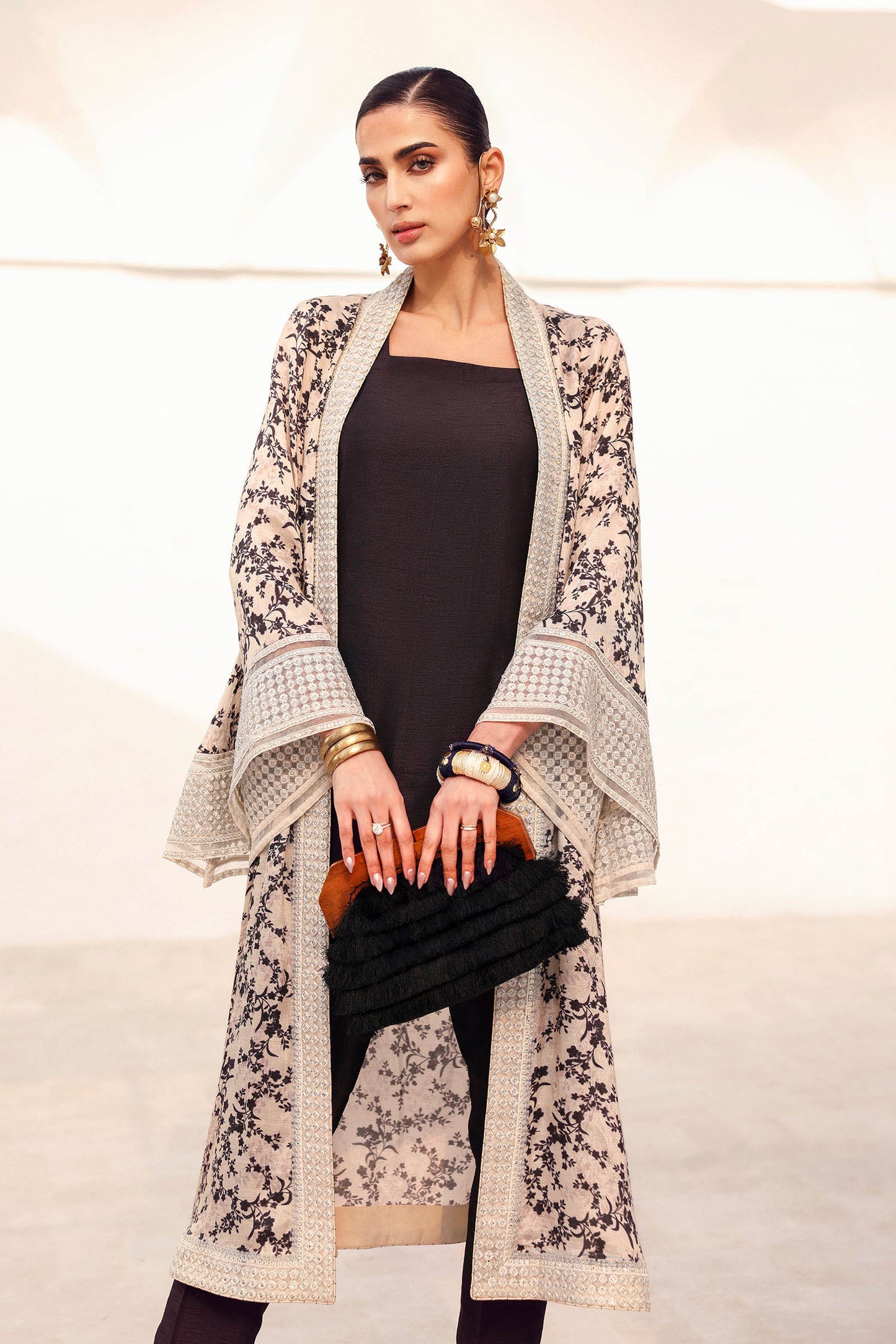 3 Piece Embroidered Bamberg Raw Silk Suit