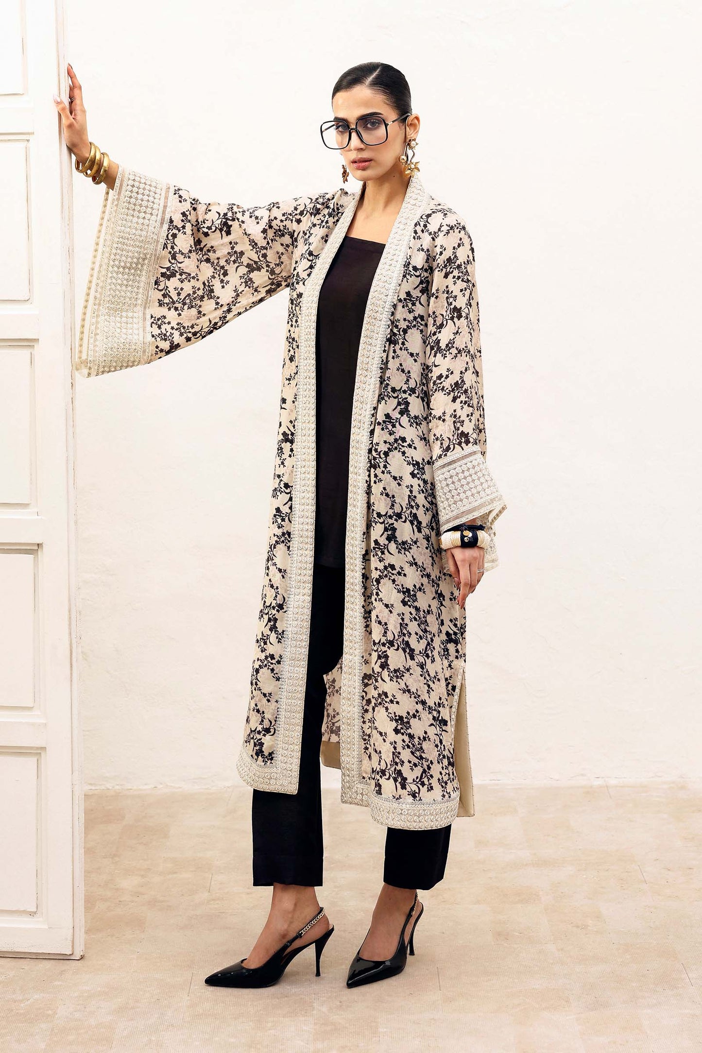 3 Piece Embroidered Bamberg Raw Silk Suit