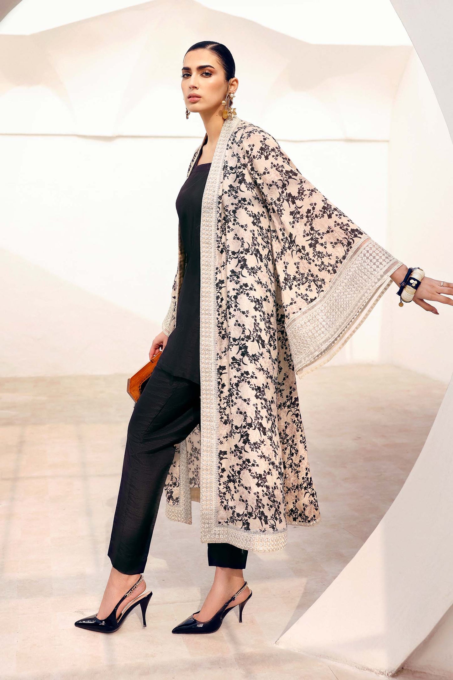 3 Piece Embroidered Bamberg Raw Silk Suit