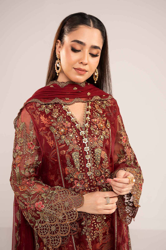 3 Piece Embroidered Organza Suit