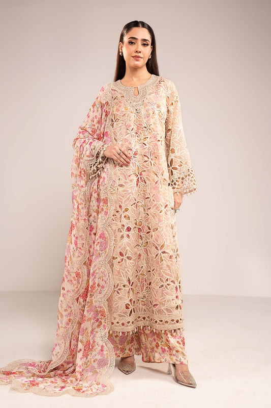 3 Piece Embroidered Organza Suit