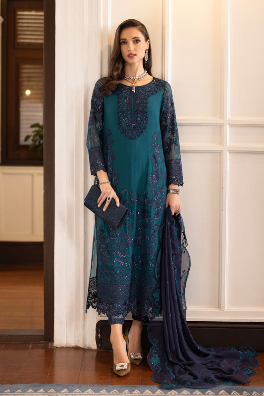 3 Piece Embroidered Chiffon Suit