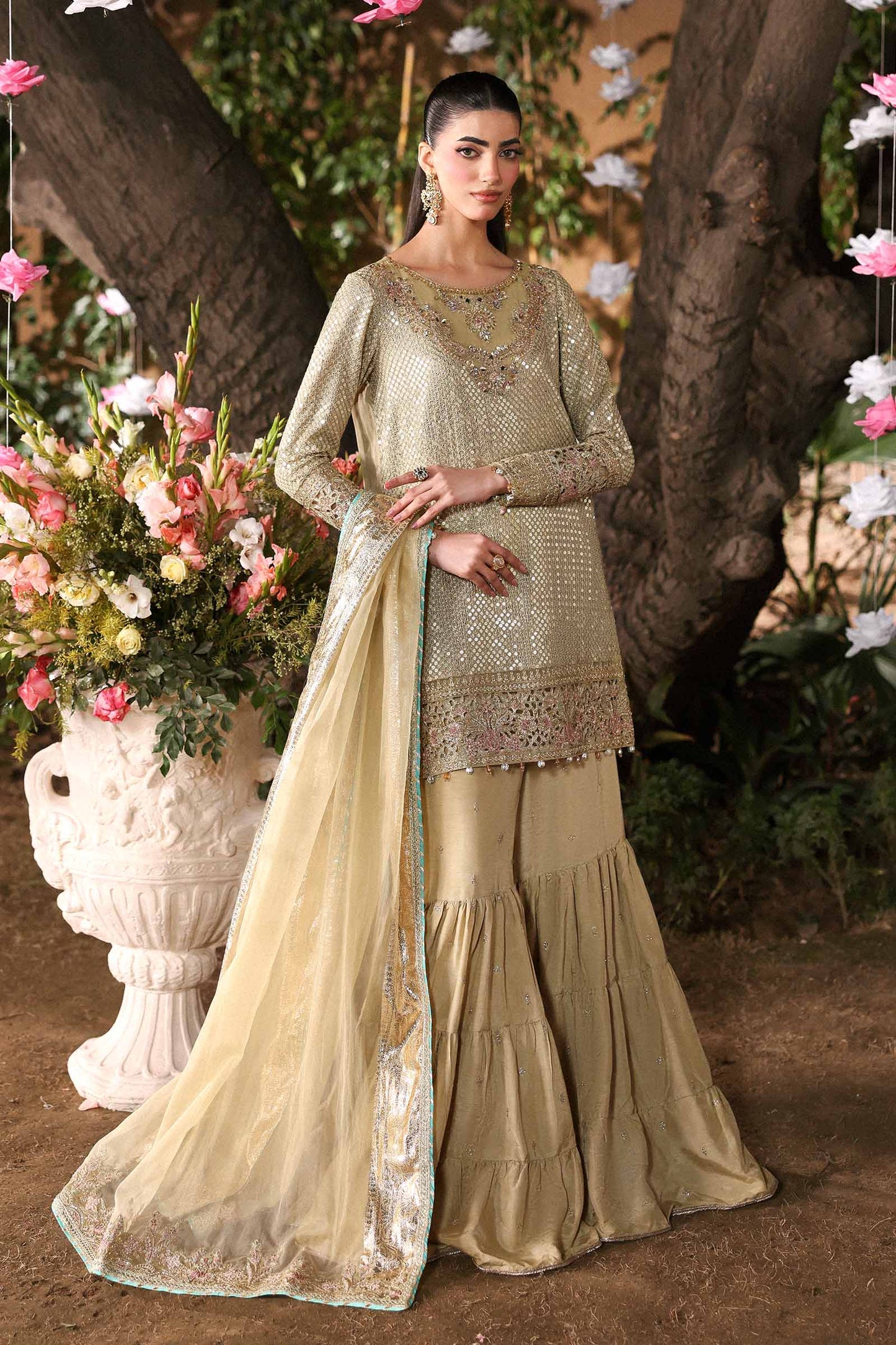 3 Piece Embroidered Chiffon Suit